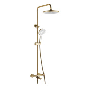Rose Душевая стойка с термостатом, с изливом R3936G Матовое золото от интернет-магазина Purezza 