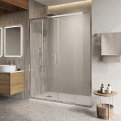 Belbagno LUCE-BF-2 душевая дверь в нишу, ширина 140/150/160 см, цвет профиля хром, прозрачное стекло от интернет-магазина Purezza 
