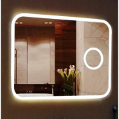 Agava Bliss Зеркало с сенсорной LED-подсветкой, часами и увеличительным зеркалом 100х70, ЗЛП256 от интернет-магазина Purezza 