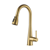 Shevanik Смеситель для кухни с выдвижным изливом S363G Матовое золото от интернет-магазина Purezza 