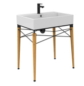 Creavit Legno Тумба с раковиной напольная 73х52 LG0070.01.KN+NX270 Бук/Черный от интернет-магазина Purezza 