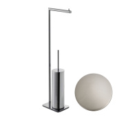 Etrusca Piantane Стойка напольная для ванной комнаты с ершиком и бумагодержателем, 18х64х17 см P1016/2/60 Матовый никель от интернет-магазина Purezza 