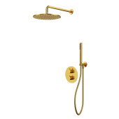 Whitecross Термостатическая душевая система скрытого монтажа YSET08GLB Брашированное золото от интернет-магазина Purezza 