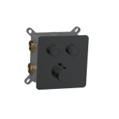 Aquame Встраиваемый смеситель-термостат на 2 источника с регулировкой напора AQM8811MB Матовый черный от интернет-магазина Purezza 