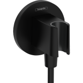 Hansgrohe FixFit Porter S Шланговое подключение с держателем для душа, цвет матовый черный, арт 26888670 от интернет-магазина Purezza 
