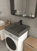 Uperwood Naomi Quartz Раковина над стиральной машиной 60х60, цвет серый шёлк, арт. RNaomiQuartz60S от интернет-магазина Purezza 