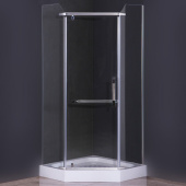 Comforty 31 Душевой уголок пятиугольный, прозрачное стекло, матовый профиль от интернет-магазина Purezza 