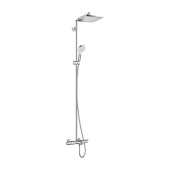 Hansgrohe Crometta E 240 SHP Душевая система 138см, с верхним душем 240х240мм., ручным душем и термостатическим смесителем для ванны, 27298000 от интернет-магазина Purezza 