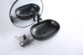 Belbagno BB1084-H301 Раковина накладная керамическая 60x42, цвет чёрный матовый от интернет-магазина Purezza 