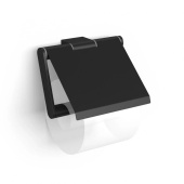 Langberger Black Edition Бумагодержатель с крышкой 28041A-BP Матовый черный от интернет-магазина Purezza 