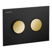 Laufen INEO GROOVE Клавиша смыва, панель: черный матовый, клавиши: PVD золото глянцевое, арт. 9.0011.7.125.000.1 от интернет-магазина Purezza 