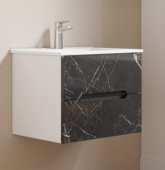 Creavit Tion Тумба с раковиной подвесная 77х43.3 TN0080.42 Черный/Белый от интернет-магазина Purezza 