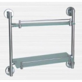 Rainbowl LONG Полка для ванной двухэтажная стекло прямая с ограничителем D2202 от интернет-магазина Purezza 