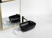 Belbagno BB1302-H301 Раковина накладная керамическая 50x40, цвет чёрный матовый от интернет-магазина Purezza 