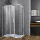 Vincea Soft Душевой уголок прямоугольный с одной раздвижной дверью, профиль хром, прозрачное стекло, ширина 800 мм от интернет-магазина Purezza 