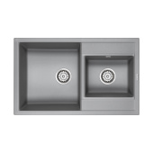 Paulmark TANDEM Кухонная мойка 82x50 см PM238250-GRM Серый металлик от интернет-магазина Purezza 