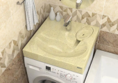 Marrbax Мэйси V5Q6 Раковина на стиральную машину бежевая 60х60 от интернет-магазина Purezza 