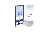 SET AQUATEK ЕВРОПА 015 4в1 (рама AQUATEK Standard INS-0000012 с клавишей KDI-0000015 и крепежом KKI-0000002+унитаз AQ1901-00 с тонким сиденьем sc) от интернет-магазина Purezza 