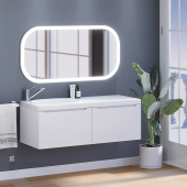 Uperwood Tanos-Bruks Тумба с раковиной для ванной комнаты (120 см, подвесная, левая) 291021021 Белый от интернет-магазина Purezza 