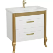 Creavit Karen Тумба с раковиной напольная 80х45 KN0080.01.BA+ID080 Белый/Золото от интернет-магазина Purezza 