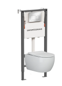 Ceramicanova Инсталляция Balance, с безободковым унитазом Play, сиденье микролифт, клавиша Square хром CN3001_121002CH от интернет-магазина Purezza 