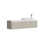 Creavit Flat Тумба с раковиной подвесная, с гранитной столешницей 160х47 FA0160.01.PL+FA160.00+LP060 Бежевый от интернет-магазина Purezza 