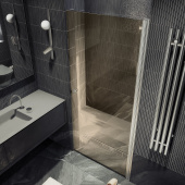 MауbаhGlass Душевая дверь на монопетле, распашная, ширина 80 см, цвет профиля матовый, стекло бронзовое от интернет-магазина Purezza 