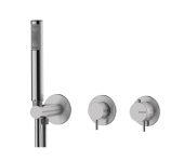 BOSSINI NOBU Наружная часть термостатического смесителя  с переключением на 2 выхода INZ227.075 Матовая нержавеющая сталь от интернет-магазина Purezza 