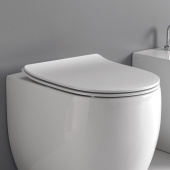 Kerasan Flo сиденье SLIM белое,крепление хром (микролифт) 319101 от интернет-магазина Purezza 