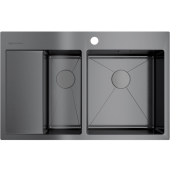 Omoikiri Akisame 78-2-GM-R Кухонная мойка 78x51 см 4973102 Вороненая сталь от интернет-магазина Purezza 
