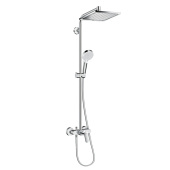 Hansgrohe Crometta E 240 SHP Душевая система с верхним душем 240х240мм., ручным дешем и однорычажным смесителем, цвет: хром, 27284000 от интернет-магазина Purezza 