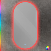 Cezares ELLISSE Зеркало с контурной разноцветной подсветкой RGB и сенсорным выключателем, 12V, 220-240V, 550x1050 CZR-SPC-ELS-550-1050-RGB-TCH от интернет-магазина Purezza 