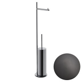 Etrusca Piantane Стойка напольная для ванной комнаты с бумагодержателем и ершиком, 45х65х11 см P1022/2A/30 Матовый черный от интернет-магазина Purezza 