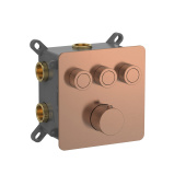 Aquame Встраиваемый смеситель-термостат на 3 источника с регулировкой напора AQM8812BC Брашированная медь от интернет-магазина Purezza 