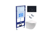 SET AQUATEK ЕВРОПА-020 4в1 (рама AQUATEK Standard INS-0000012 с клавишей KDI-0000020 и крепежом KKI-0000002+унитаз AQ1901-00 с тонким сиденьем sc) от интернет-магазина Purezza 