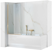 Rea Elegant шторка на ванну фиксированная, цвет профиля золотой, ширина 70-80 см от интернет-магазина Purezza 