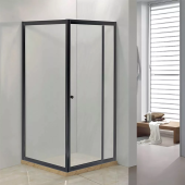 Comforty СF5979B Душевое ограждение со смещением двери внутрь, черный профиль, 900х900х1900 от интернет-магазина Purezza 