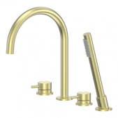 ABBER Wasser Kreis 316 Смеситель на борт ванны AF8113BG Брашированное золото от интернет-магазина Purezza 