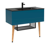Creavit Zeon Тумба с раковиной напольная 100х45 ZE0100.00.MM+SU100.6 Синий от интернет-магазина Purezza 
