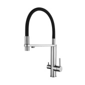 Knotlor Infinity Смеситель для кухни с каналом для питьевой воды SS-15 Сталь от интернет-магазина Purezza 
