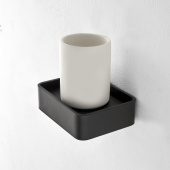 Etrusca Abaco Стакан подвесной 10701/30/SSF Матовый черный от интернет-магазина Purezza 