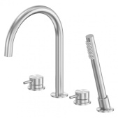 ABBER Wasser Kreis 316 Смеситель на борт ванны AF8113BST Брашированная сталь от интернет-магазина Purezza 