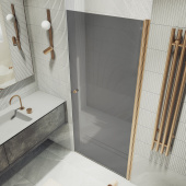 MауbаhGlass Душевая дверь на монопетле, распашная, ширина 80 см, цвет профиля бронза, стекло графитовое от интернет-магазина Purezza 