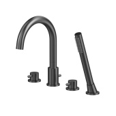 Whitecross Смеситель для ванны на 4 отверстия Y1232GM Оружейная сталь от интернет-магазина Purezza 