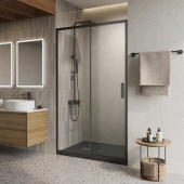 Belbagno LUCE-BF-1 душевая дверь в нишу, ширина 120 см, цвет профиля черный матовый, прозрачное стекло от интернет-магазина Purezza 
