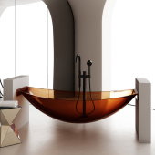 ABBER Kristall Прозрачная ванна подвесная 180х80х51.2 AT9704Opal Коричневый от интернет-магазина Purezza 