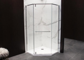 Bravat Stream Душевой уголок пятиугольный, распашная дверь, стекло прозрачное от интернет-магазина Purezza 