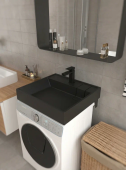 Uperwood Naomi Quartz Раковина над стиральной машиной 60х60, цвет чёрный матовый, арт. RNaomiQuartz60U от интернет-магазина Purezza 
