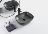 Belbagno BB1302-H311 Раковина накладная керамическая 50x40, цвет серый матовый от интернет-магазина Purezza 