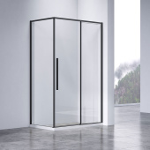 Vincea Slim-N Душевой уголок с раздвижной дверью, профиль черный, прозрачное стекло, длина 1300 мм от интернет-магазина Purezza 
